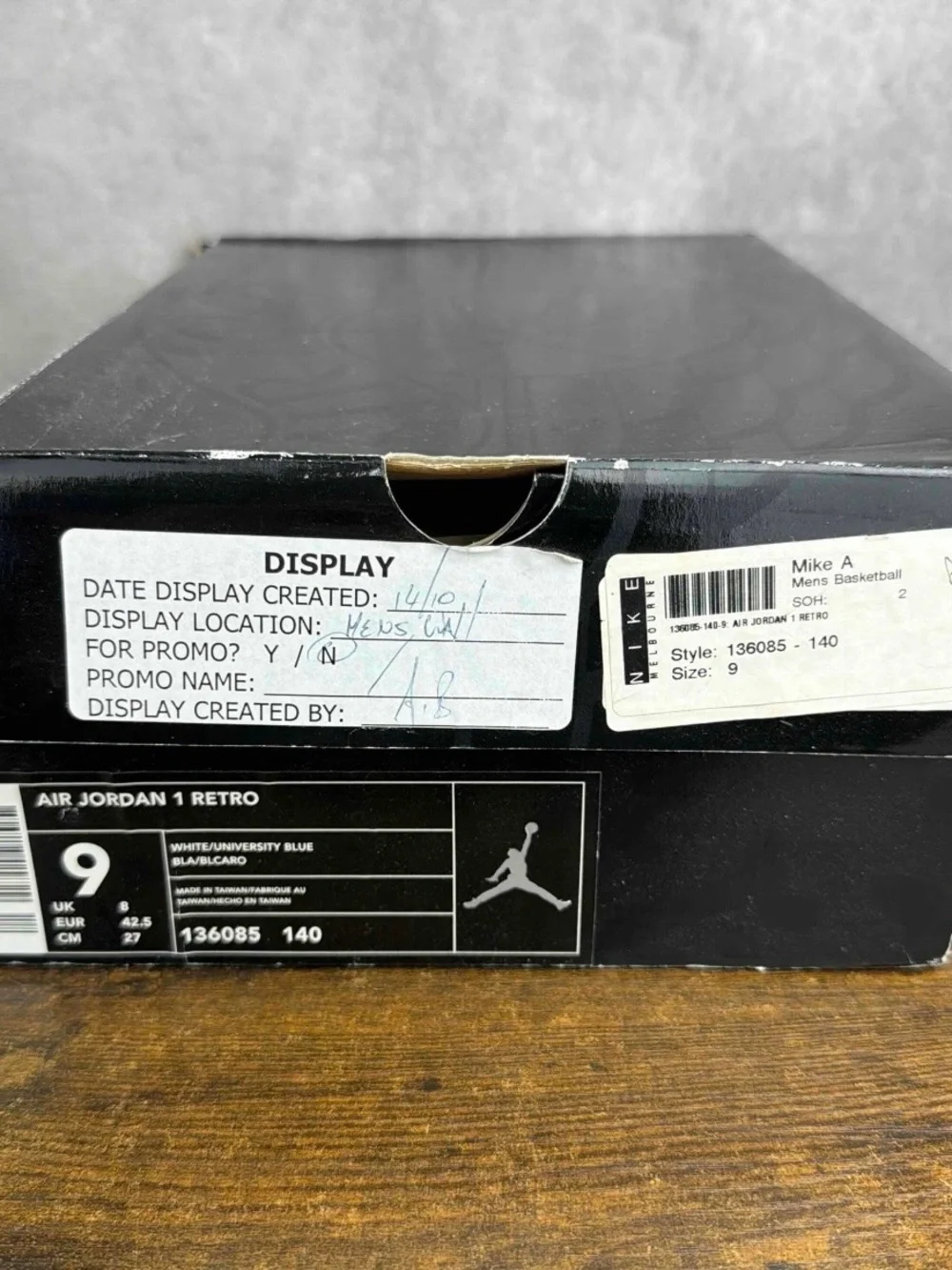 NEW Air Jordan 1 Retro UNC Patent 2003 Size 9 136085-140 Men’s Sneakers OG Rare